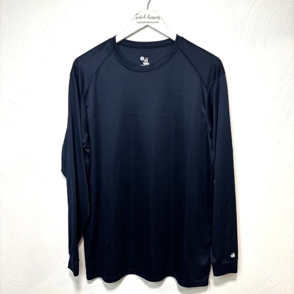 Badger Sport Rash Guard Dark Blue Long Sleeve Adult BJJ Grappling Wrestling L - Picture 1 of 5